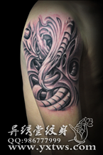 欧美黑白3D纹身